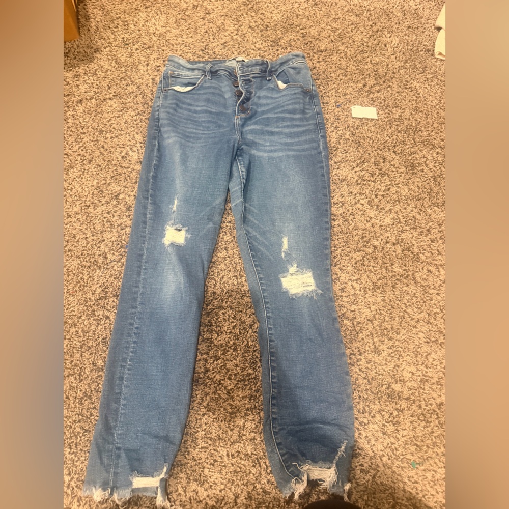 Abercrombie & Fitch Light Blue Distressed Skinny Jeans